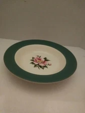 Rose Floral Soup Bowl Empire Green Century Service