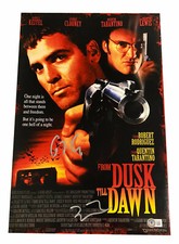 GEORGE CLOONEY QUENTIN TARANTINO SIGNED AUTO 12X18 FROM DUSK TILL DAWN PHOTO BAS