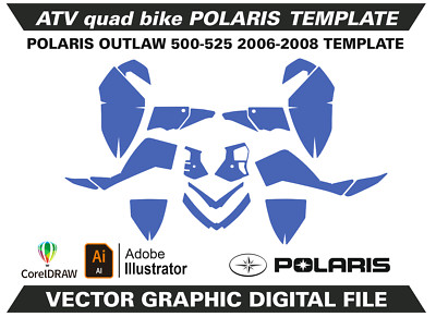 Polaris Outlaw 500 525 2006-2008 template Vector format AI CDR EPS A75