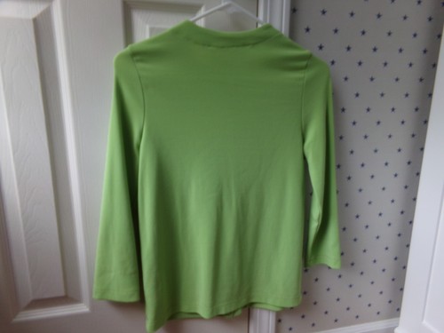 Cardigan donna piccolo RAFAEL con bottoni tinta unita verde brillante MADE USA taglia S - Foto 5 di 10