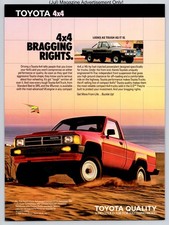 Toyota 4x4 Red And Black Truck Bragging Rights Promo Vintage 1988 Advertisement
