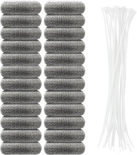 24 PCS Lint Traps, Stainless Steel Lint Catcher for Washing Machine, Pet Hair Re