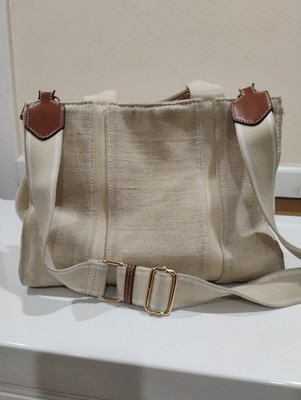 brown and cream tote bag Zara 