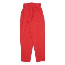 BEST AMERICAN CLOTHING Womens Red Regular Fit Straight Leg Trousers W28 L32