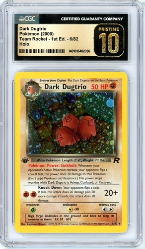 Dark Dugtrio (1st Edition) graded CGC 10 for sale on eBay