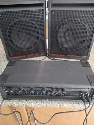 NOVANEX STEREO MIXER VERSTÄRKER MPA100S INKL. 2 LAUTSPRECHER 3 EINGÄNGE PLUS MIKROFON, LAUTSPRECHERKABEL