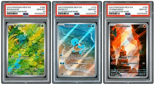 PSA 10 Bulbasaur Squirtle Charmander 166/165 168 170 151 IR SEQUENTIAL