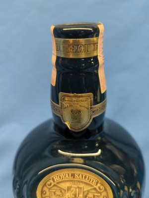 古酒　Chivas Brothers  Salute 750ml Vintage Chivas Brothers Royal Salute 21 Year Whisky BLUE Spode