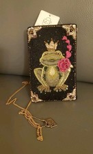 Mary Frances Kiss Me Frog Prince Beaded Phone Crossbody Purse Bag New NWT HTF