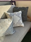 Lot of 3: Grey Silver Embellished Pillows — photo 1