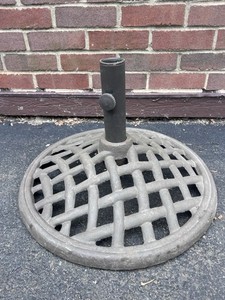 20” 27lb Round Umbrella Base Heavy Duty Stand Patio Outdoor Cast Iron Base