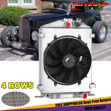 For 1932 Ford Street Rat Rod High Boy Chevy V8 Engine 4-core Radiatorshroud Fan