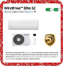 SAMSUNG WINDFREE ELITE S2 CONDIZIONATORE 12000 BTU WIFI 21MILA MICROFORI A+++