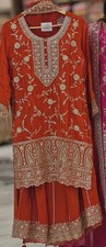 Orange Designer Heavy Chinon Silk Top Palazzo With Dupatta For Wedding Wear