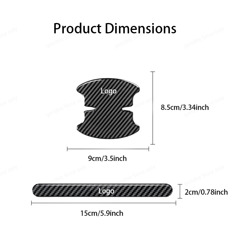 8 X для Mercedes-Benz автомобиля углерода ручки чаша протектор потертости защитный чехол отделка - Изображение 2 из 4