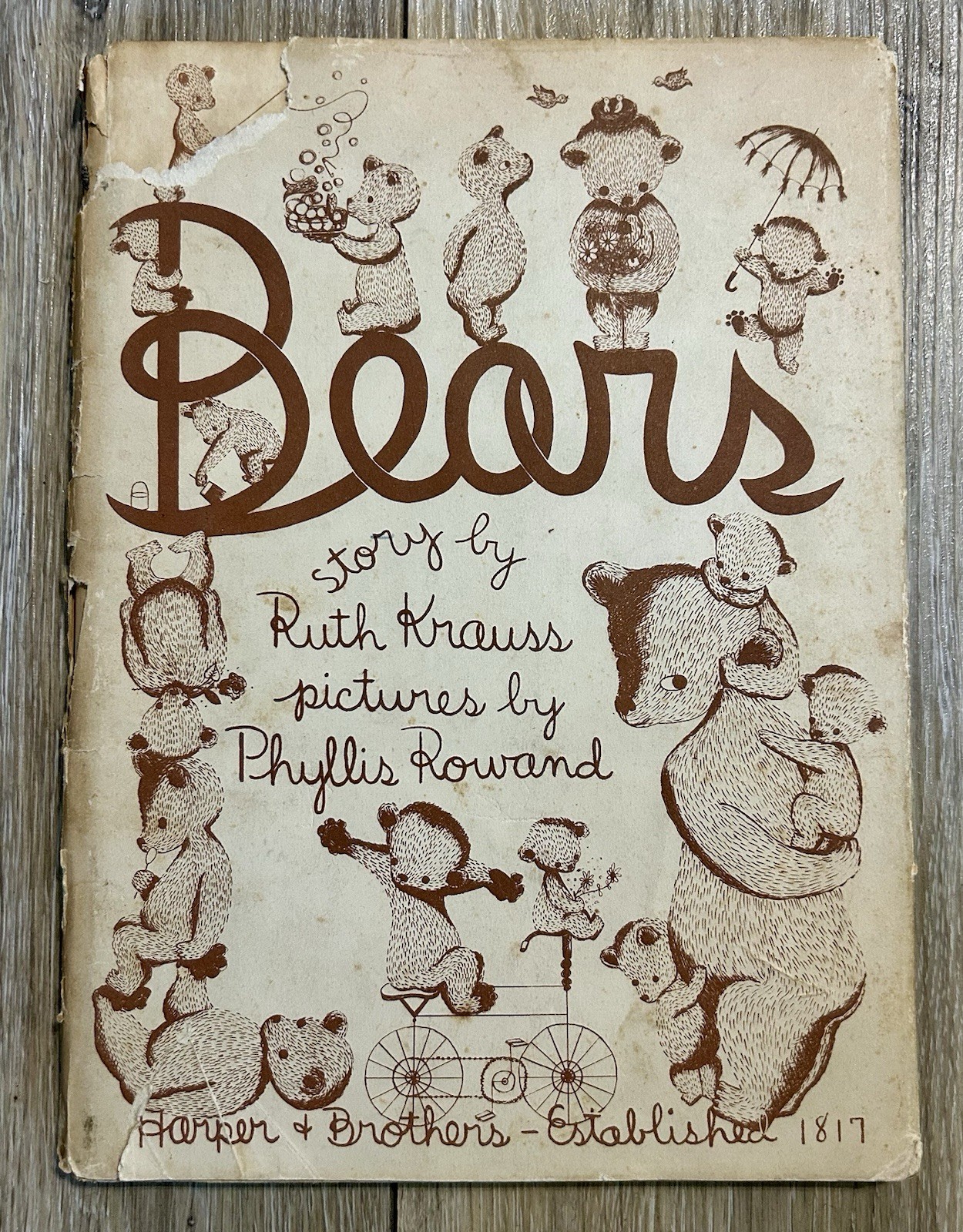 Bears by Ruth Krauss 1948, 1st Edition Hardcover w/ Dustjacket, Illustrated