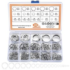 300 Pcs Retaining Ring Kit - Internal & External Snap Rings, 18 Sizes