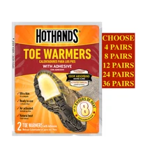 HOTHANDS TOE WARMERS WITH ADHESIVE ODOR ABSORBING READY TO USE HOT HANDS HEAT