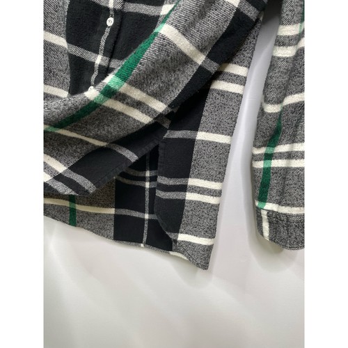 Woolrich Oxbow Bend Button Down Overshirt Plaid Flannel Cotton Black Farm Work S - Picture 6 of 10