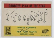 1964 Philadelphia Dallas Cowboys Tom Landry Cowboys' Play of the Year HOF 0i7l