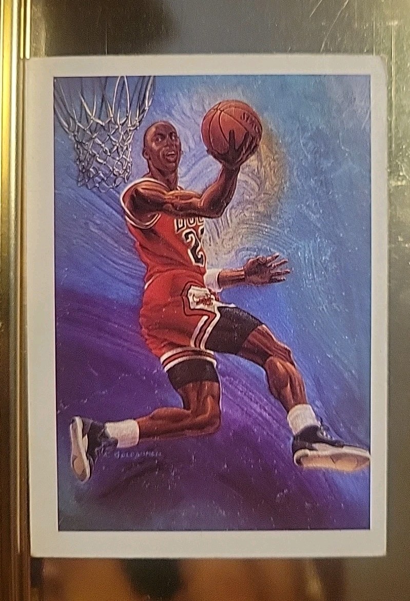 1990-1991 NBA Hoops Painting Style Art Checklist Michael Jordan No. 358 #358