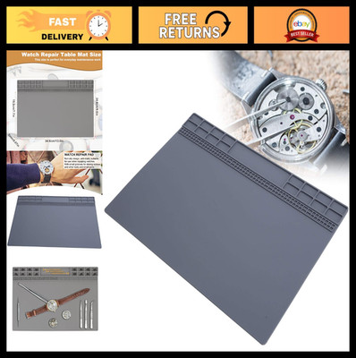 Brrnoo Watch Repair Mat, Non Slip Rubber Mat, 34.6cm x 24.6cm, Watch Repair Tabl