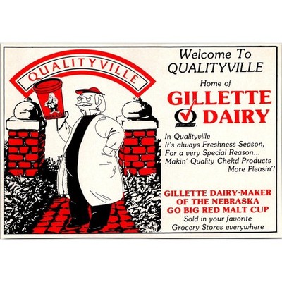 Qualityville Home Of Gillette Dairy NE 1987 Nebraska Huskers Clipping SAI7-3