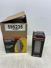 HUBBELL COMMERCIAL DECORATOR ROCKER SWITCH SINGLE POLE 15A -GRAY-  •LOT OF 6•