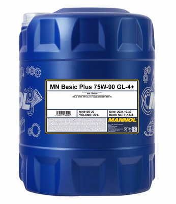 MANNOL BASIC PLUS GEAR OIL 75W-90 GL-4+ GEARBOX OIL 20 LITRES CONTAINER MN8108