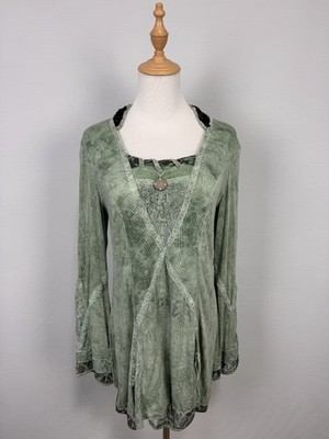 Elisa Cavaletti Sono Italiano Wonderful Green Rare Long Sleeve Dress Sz M