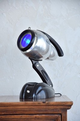 RARE VTG ORIGINAL SOLLUX Hanau BLUE LAMP LIGHT INDUSTRIAL  ART DECO JIELDE