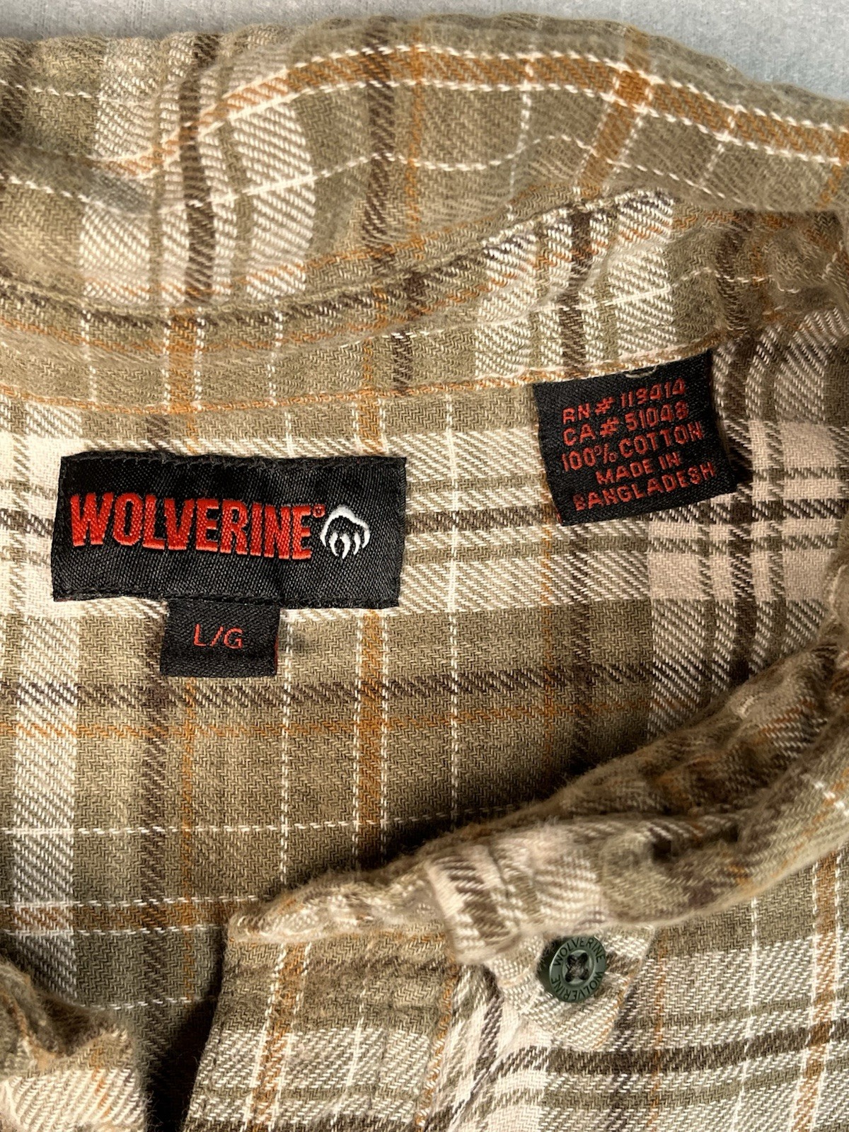 Wolverine Flannel Large Multi Brown Long Sleeve C… - image 2