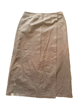 Vintage Jaclyn Smith Wrap Pencil Skirt Womens 14 Brown Classic Office Career