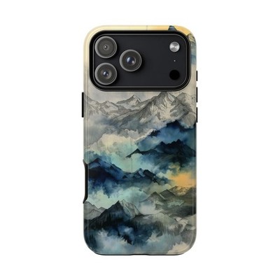 Phone Ink - iPhone/Galaxy/Pixel - Tough Case - Mountains Watercolor Blue