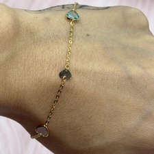 14k Dainty Heart Bracelet