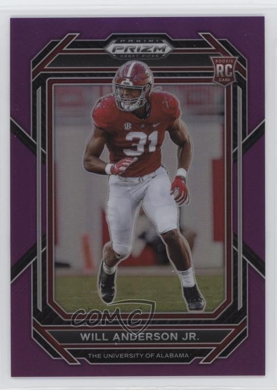 2023 Panini Prizm Draft Picks Purple 52/75 Will Anderson Jr #162 Rookie RC 1k0w