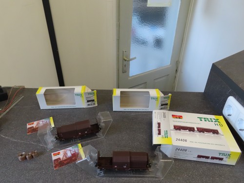 Trix Express 24406 H0 Teleskophaubenwagen-Set der DB-AG 2-teilig in OVP | Condition: Gebraucht