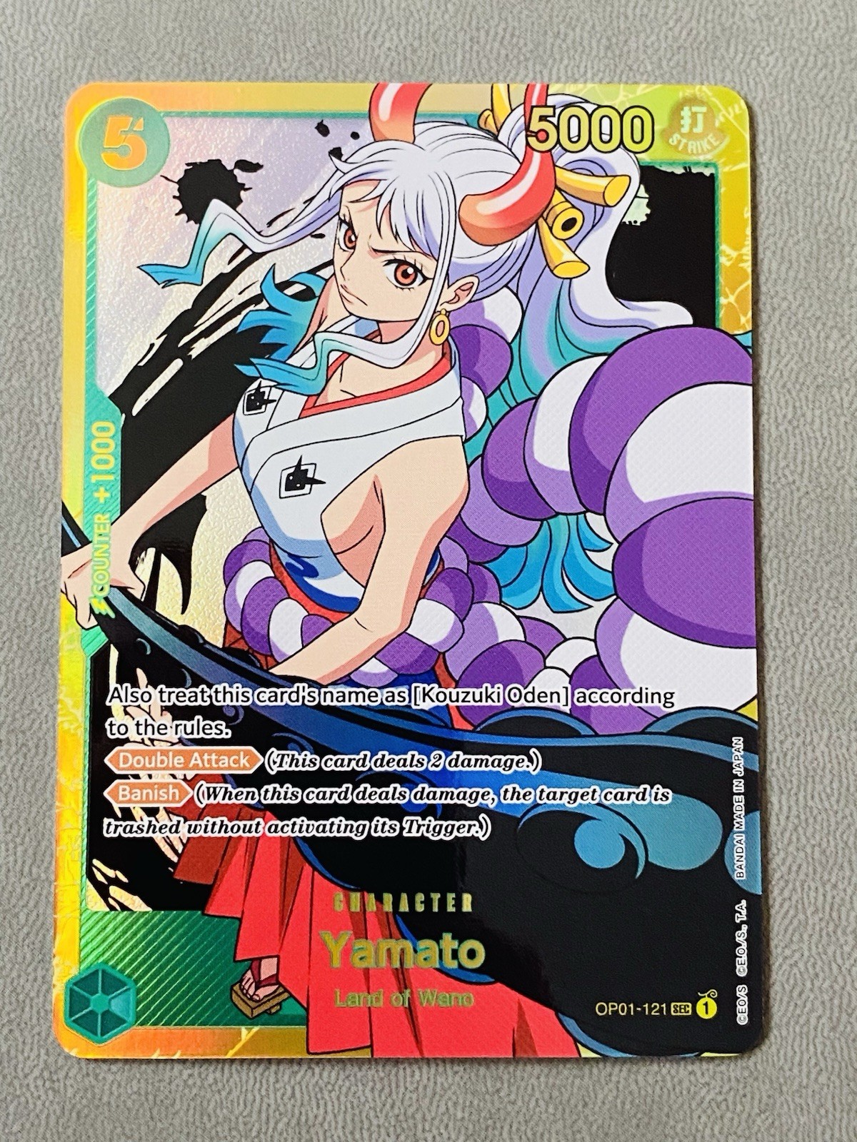 Yamato OP01-121 SEC Original One Piece TCG Romance Dawn Foil NM ENGLISH