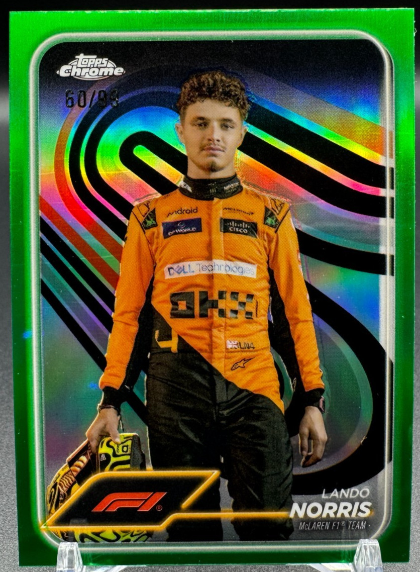 2024 Topps Chrome Formula 1 F1 Green Refractor LANDO NORRIS #7 Portrait /99