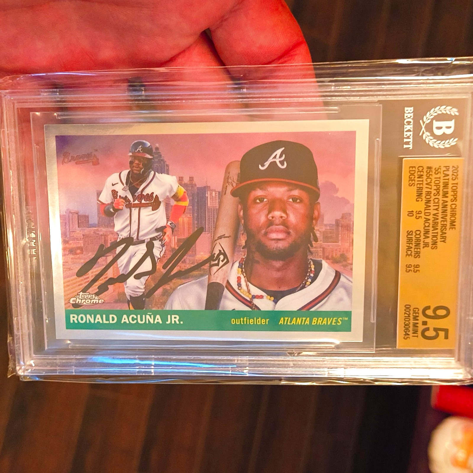 Topps 2025 Chrome Platinum Ronald Acuña Jr Braves City Variation  9.5 🔥🔥🔥