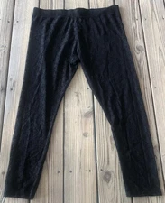 LOGO LORI GOLDSTEIN LAYERS LACE LEGGINGS New Unworn Stretchy Sz XL Black GREAT