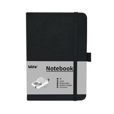 Mlife A6 Small Journal Notebook, Lined Pocket Notebook with Pen 1 Pack, Black