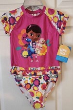 Disney Store Doc Mcstuffins Girl Two Piece Swimsuit Bathing Suit Size 7/8 Medium
