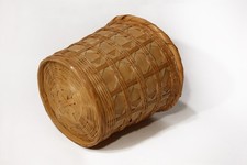 PAPIERKORB BAMBUS WICKER BASKET MIDCENTURY IKEBANA GEFLECHT PFLANZGEFÄß ÜBERTOPF