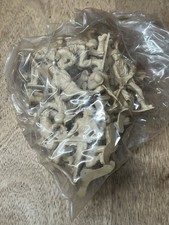 Vintage Tan Plastic Army Men Lot Toy Soldiers Tim Mee MPC style WWII Military