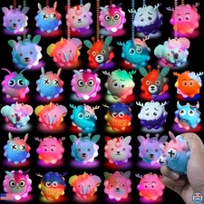 48 Count Glow in the Dark Party Favors - 3D Stress Balls & Fidget Toys for Ages