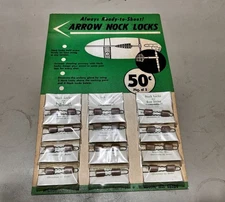 12 Vintage Wilson Allen Archery Recurve Bow String Nock Locks On Display Card