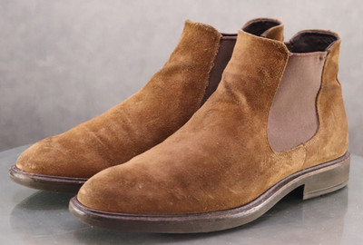 ECCO $180 Men's Casual Chelsea Boots Size EU 45 US 11-11.5 Suede Brown