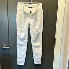 REFUGE VIVID WHITE SKINNY JEANS RIPPED HIGHWA...