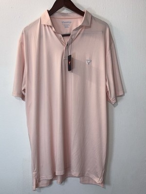 Bird Dogs Golf Polo Shirt Men's 3XL  Light Pink White Striped